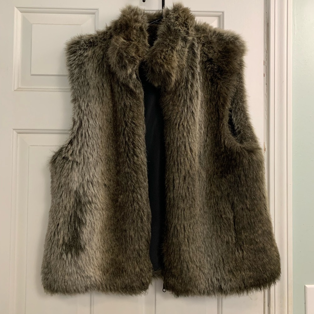 Blassport Faux Fur Satin Lined Vest